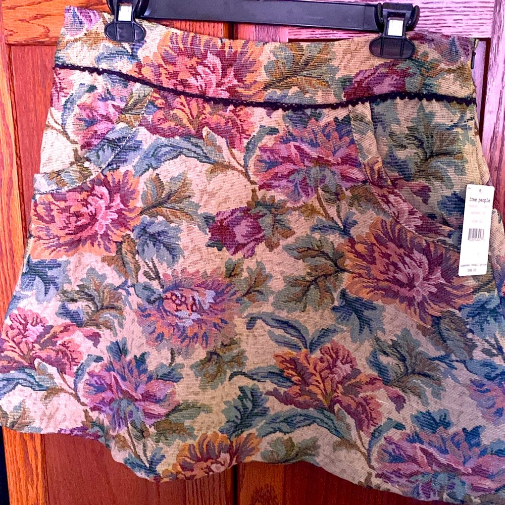 Free People tapestry floral flare skirt